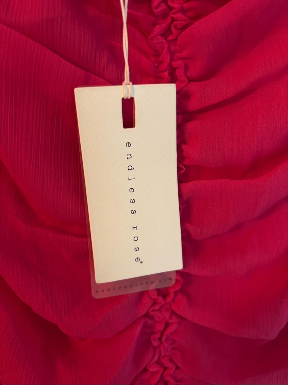 Endless Rose Fuchsia Ruched Mini Dress - Picture 4 of 4